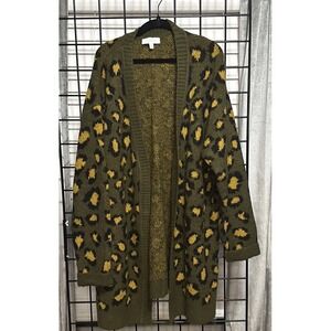 New Direction Large Cardigan Women's yellow And Olive